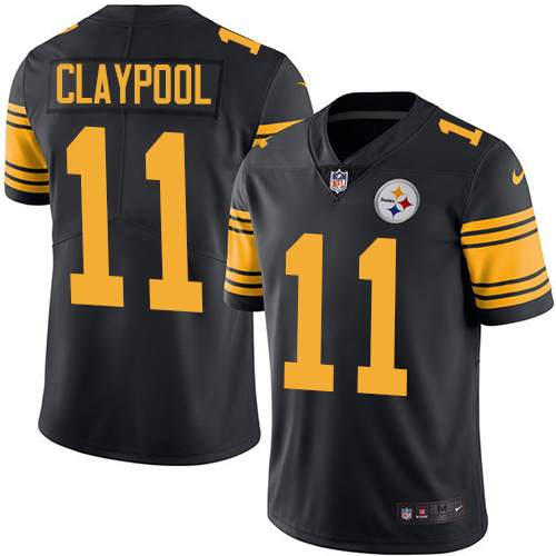 Pittsburgh Steelers 11 Chase Claypool Black Men Stitched NFL Limited Rush Jersey